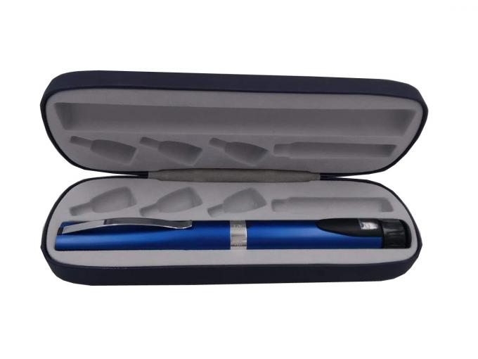 Blue Color Insulin Pen Box Insulin Travel Case For Pens Tinplate / PU Leather Material