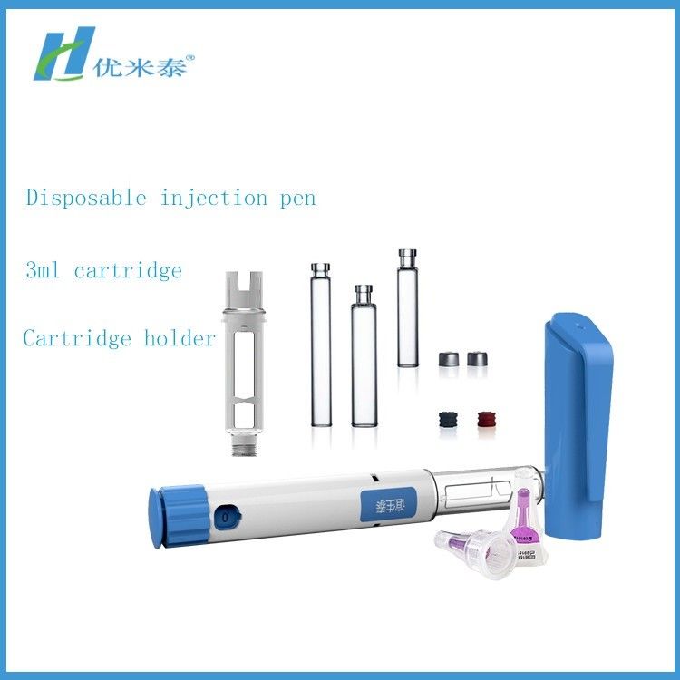Plastic Refillable Insulin Pen Cartridge , Prefilled Insulin Syringes