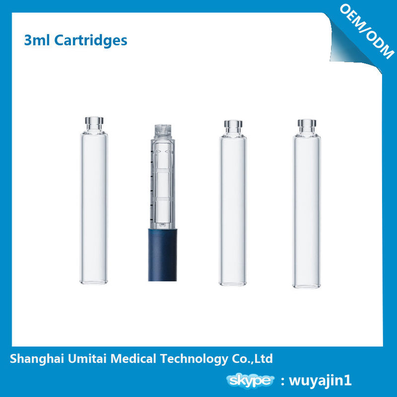 Professional Insulin Pen Cartridge Glass Dental Cartridges With Rubber
